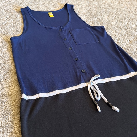 LOLE Women’s Navy/Black Anita Drawstring Tunic Swimsuit Cover-Up—XS - Picture 3 of 13